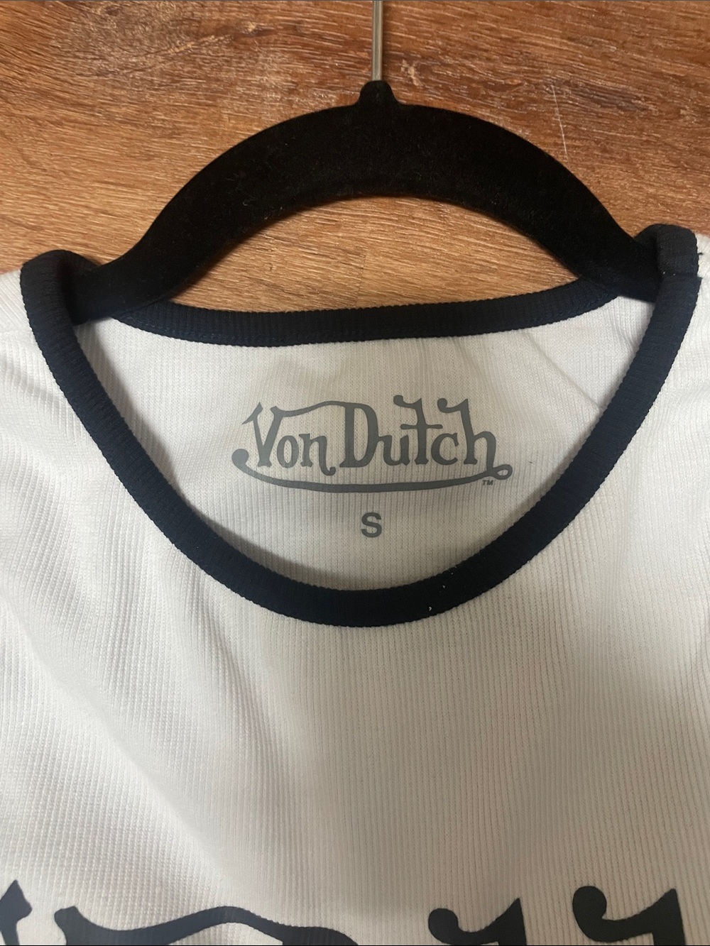 Von Dutch White Tank with Black Logo Trim for Kids - Picture 2 of 2